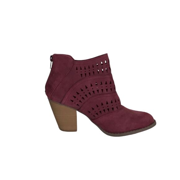 Diba Women Ankle Boots Sz. 7 Burgundy  EUC Trendy boho Western Comfort Stylish - Picture 1 of 8